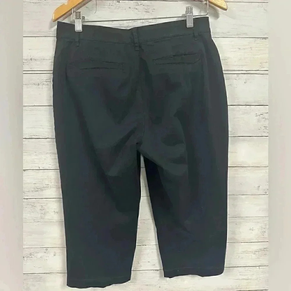 Gloria Vanderbilt Black Khaki Crop Pants - Picture 2 of 5